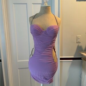 Oh Polly Lavender Ruched Dress